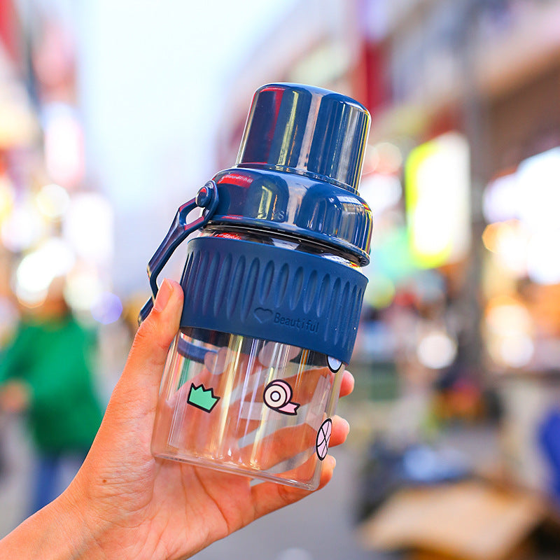 Damen trendige Glas-Trinkflasche mit praktischem Silikon-Schutz Brehn