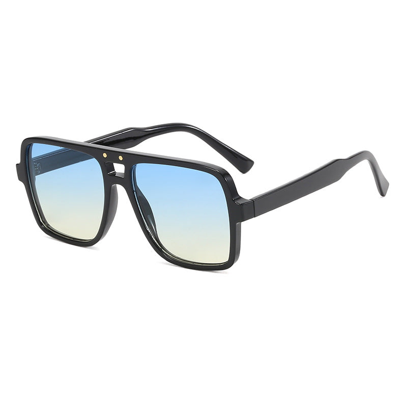 Damen quadratische oversized Sonnenbrille mit modischem transparentem Rahmen Brehn