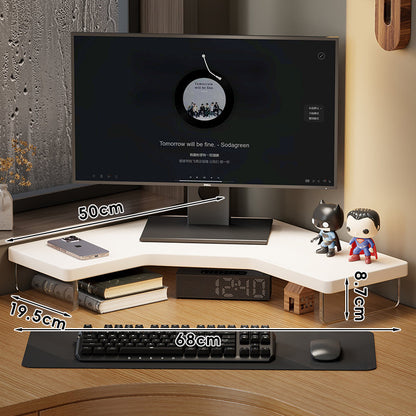 Eck-Desktop-Monitorständer mit integriertem Unterregal-Speicher und Kabelmanagement