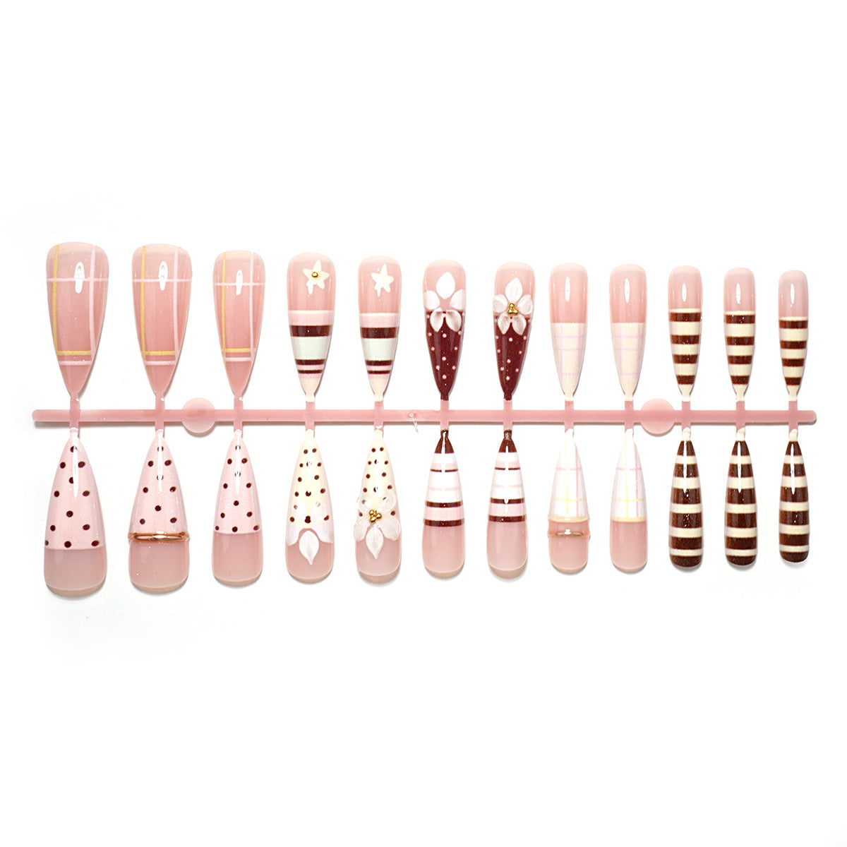 Premium Dekorative Press-On Nagelset