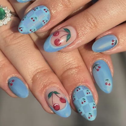 Kirschblüten-Themen Press-On Nagelkunst Set Brehn