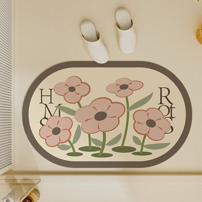 Florales Design Badezimmerteppich für Badezimmerböden