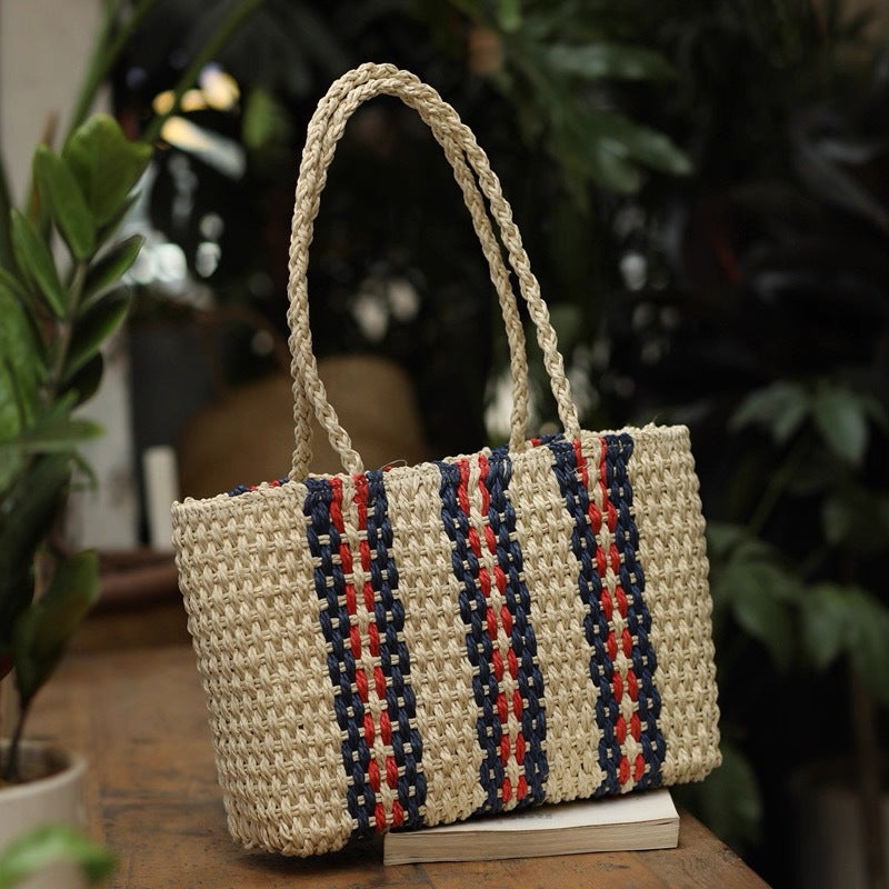 Handgefertigte Strandtasche mit Buntem Muster Brehn