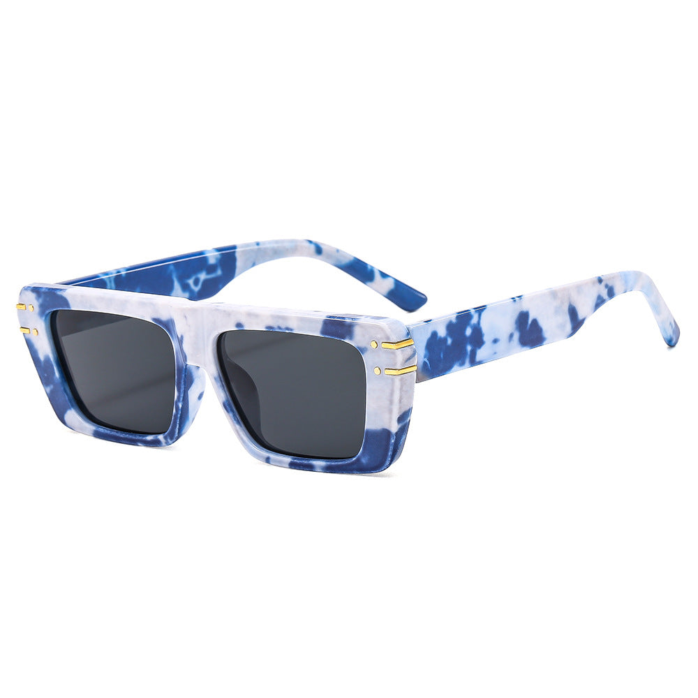 Damen modische quadratische Sonnenbrille mit glänzenden Akzenten Brehn