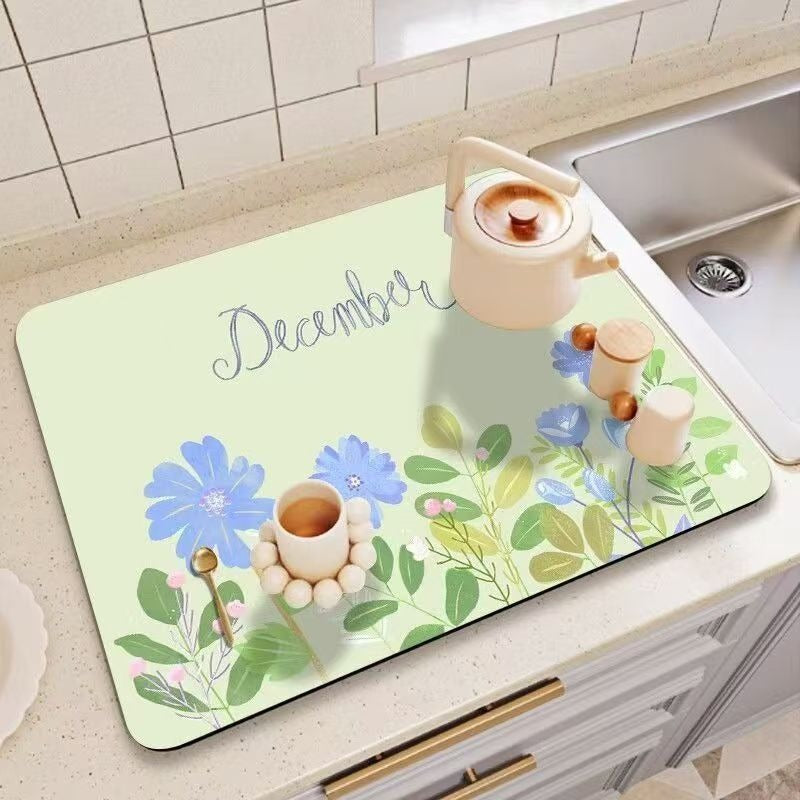 Dekorativer floraler Druck Küchenthekenmatte Brehn