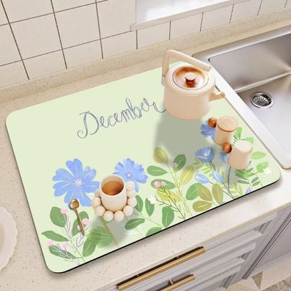 Dekorativer floraler Druck Küchenthekenmatte Brehn