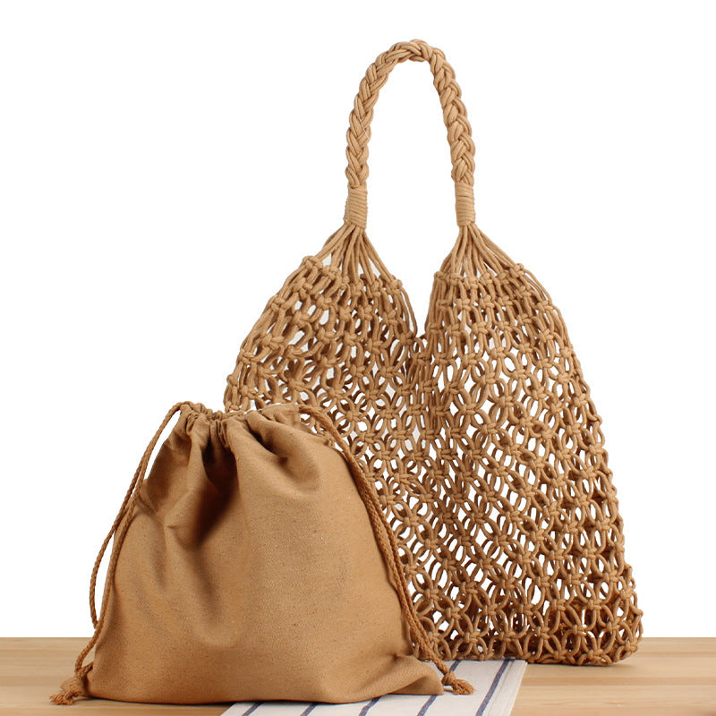 Handtasche Aus Robustem Handgeknüpftem Netzmaterial Brehn