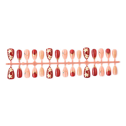 Elegantes florales dekoratives Presse-on-Nagelkunstset