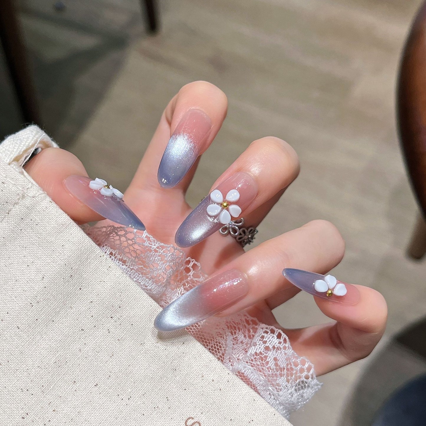 Elegante Floral 3D Druck-Nagelverlängerungen Brehn