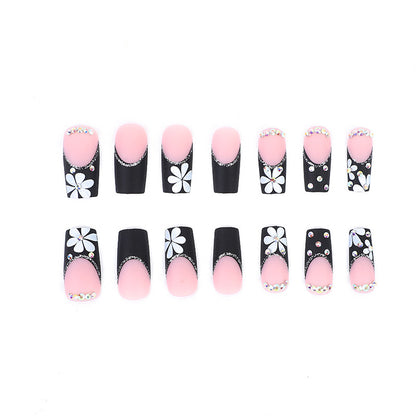 Glamouröses Floral- und Strass-Nagelkunst-Set