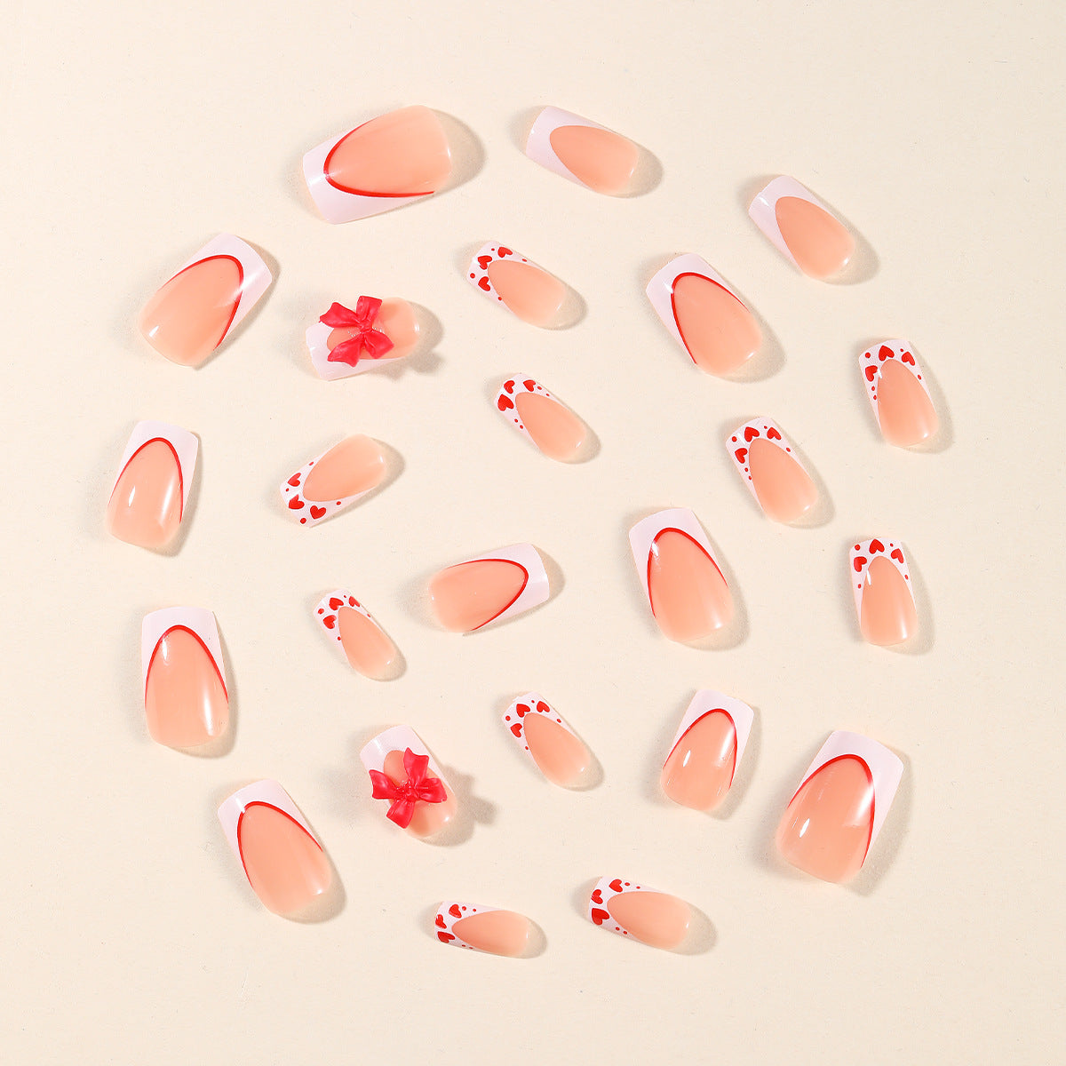 Romantische Herz-Akzent Nagelkunst Extensions Brehn