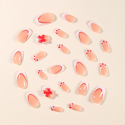 Romantische Herz-Akzent Nagelkunst Extensions Brehn