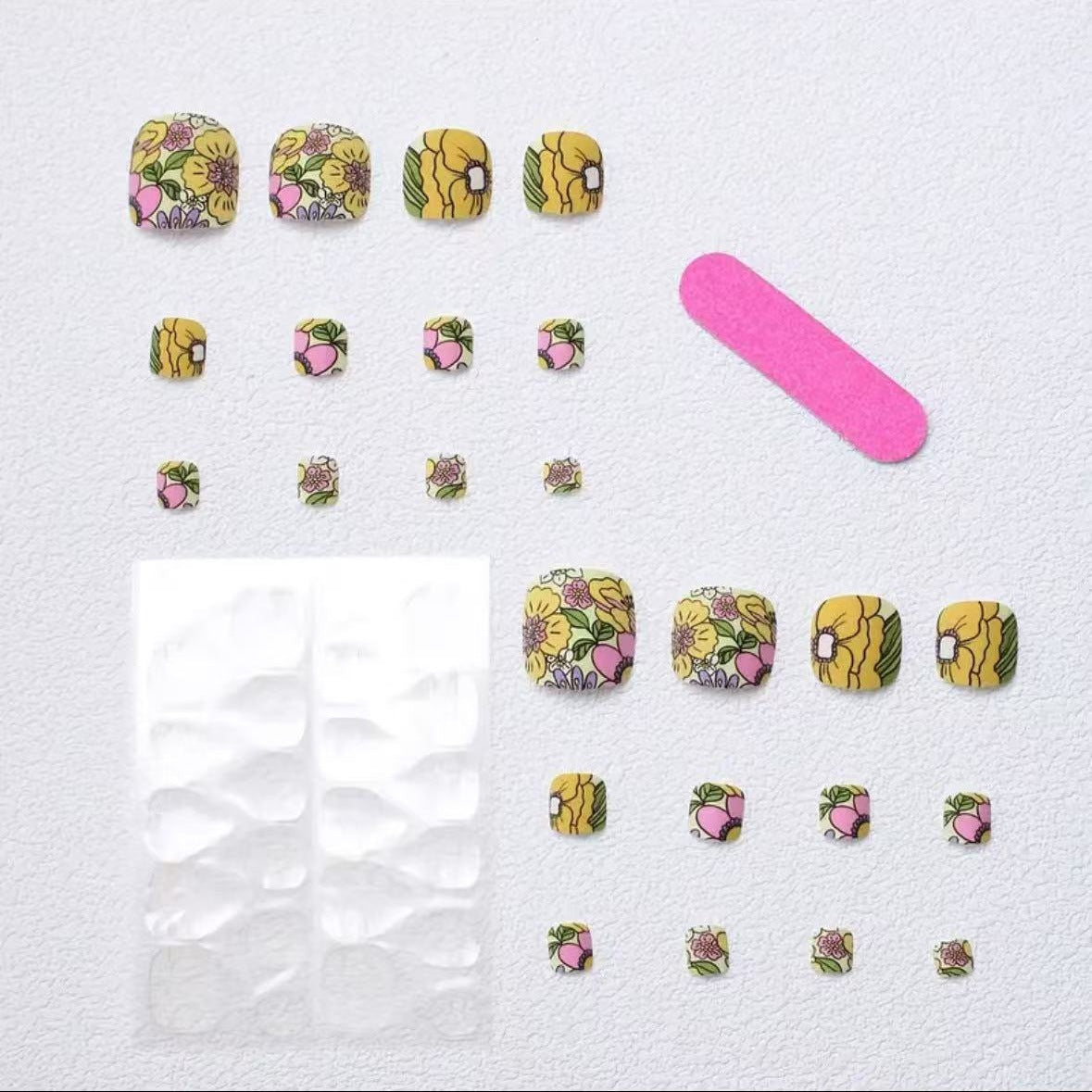 Kunstnagel-Set mit buntem Blumendesign Brehn
