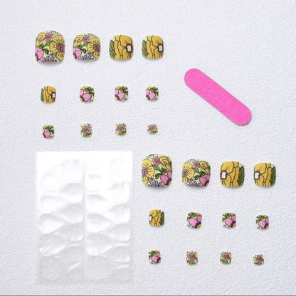 Kunstnagel-Set mit buntem Blumendesign Brehn