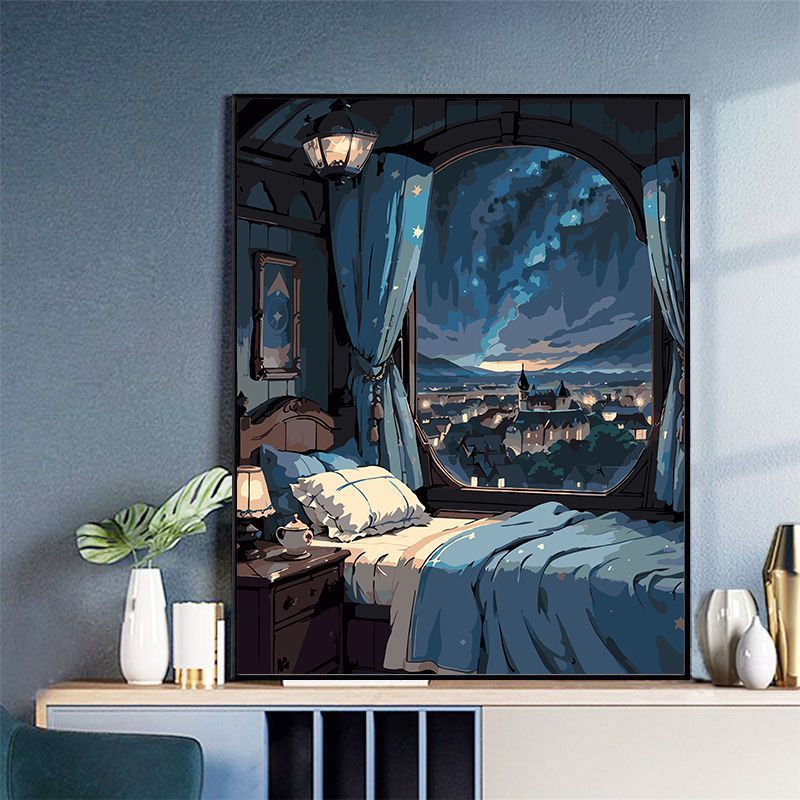 Gemütliche Schlafzimmer-Szene Leinwanddruck Brehn