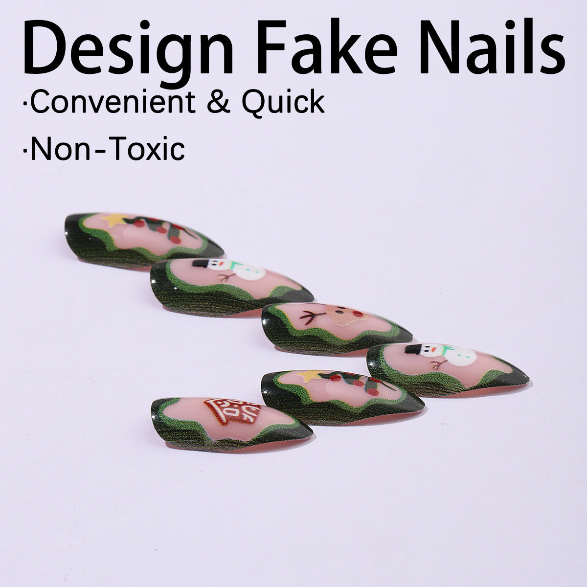 Kreatives Kunstnagelset mit festlichen Weihnachtsmotiven und Glanz Brehn