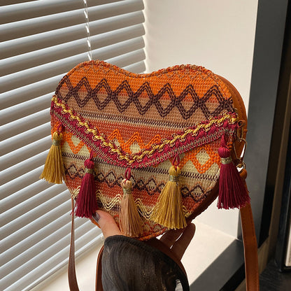 Bohemian Herzförmige Umhängetasche