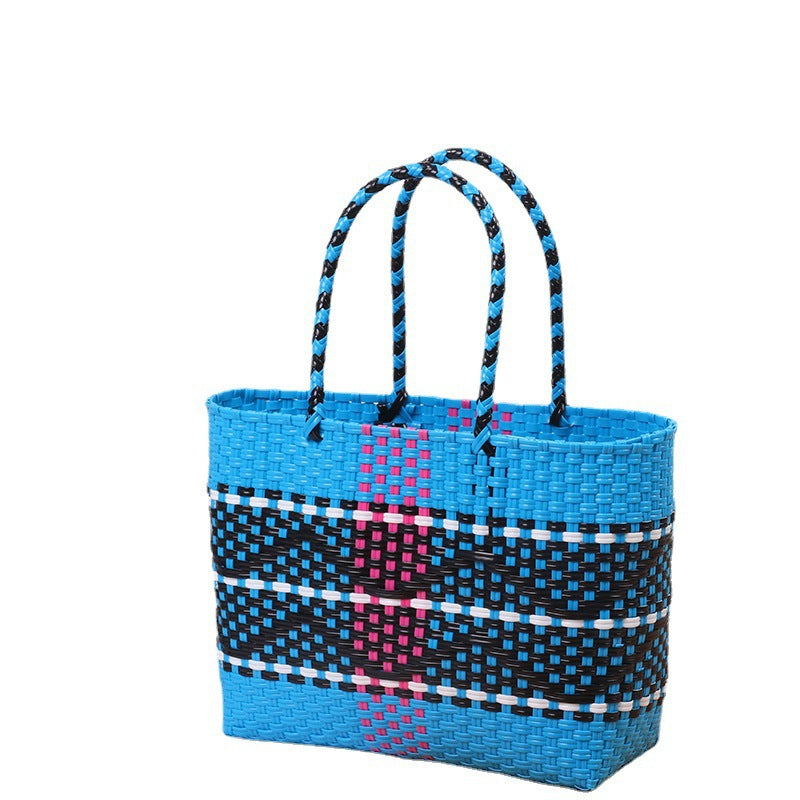 Handgefertigte Strandtasche mit Buntem Wellenmuster Brehn