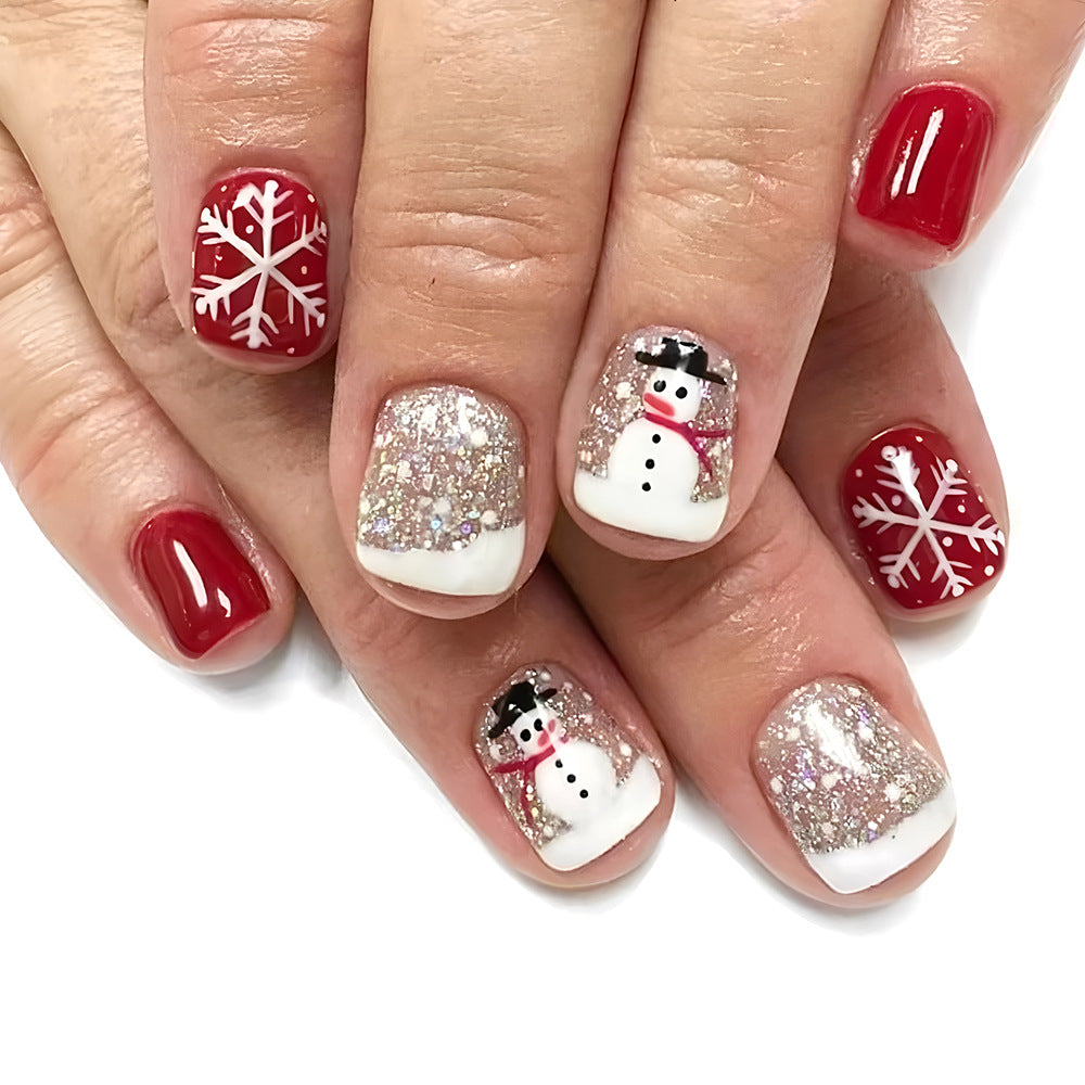 Festliche Schneemann UrlaubsNagelkunst Brehn