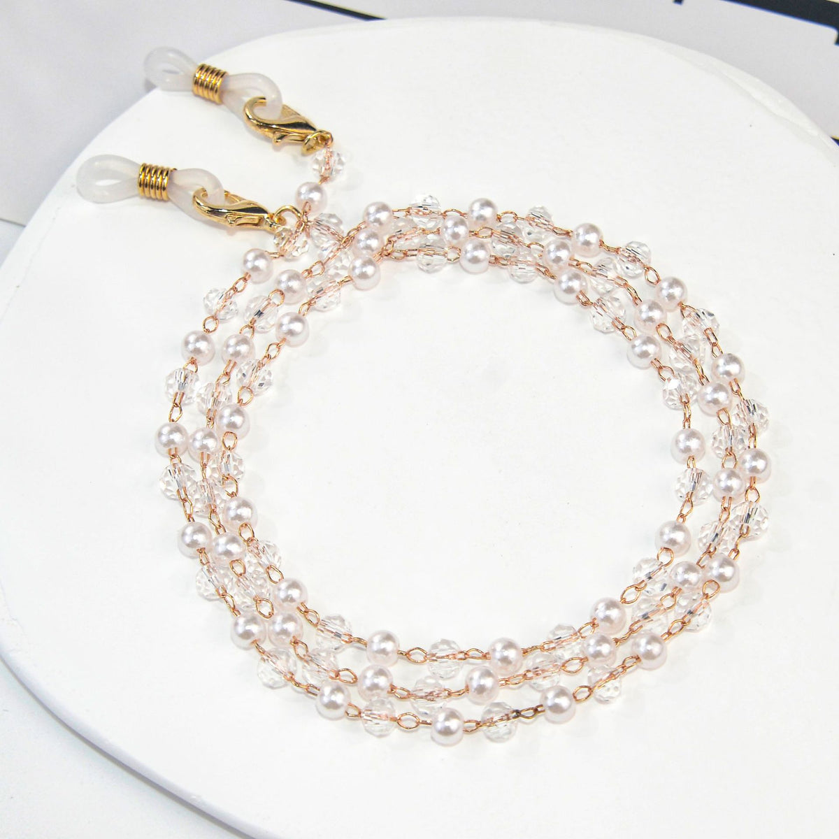 Elegante Perlenbesetzte Brillenkette Brehn