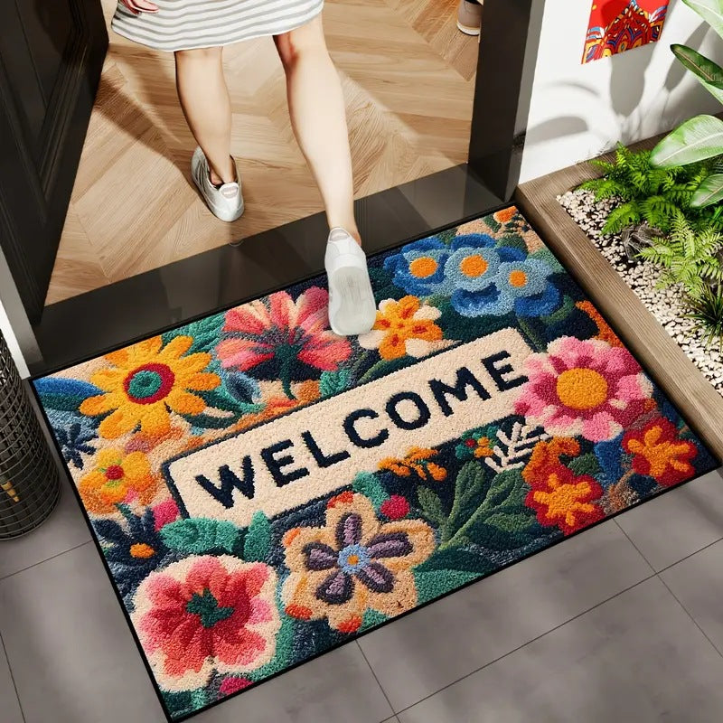 Blumenmuster Willkommensmatte Brehn