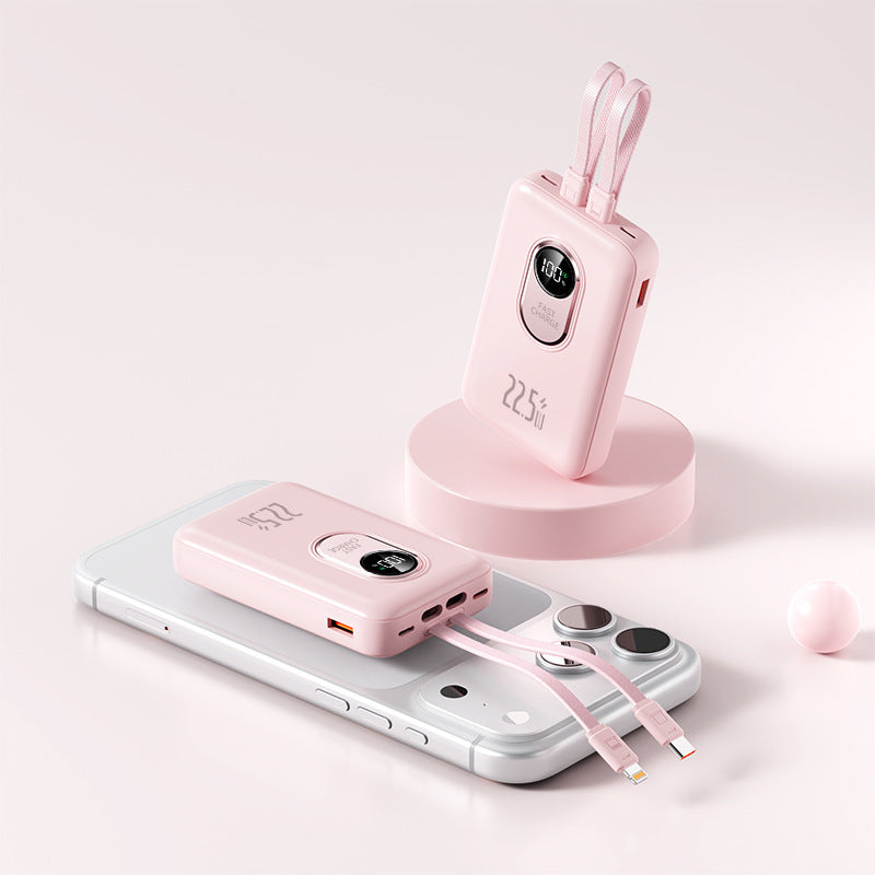 Powerbank mit Schnellladefunktion und Integriertem Kabelsystem Brehn