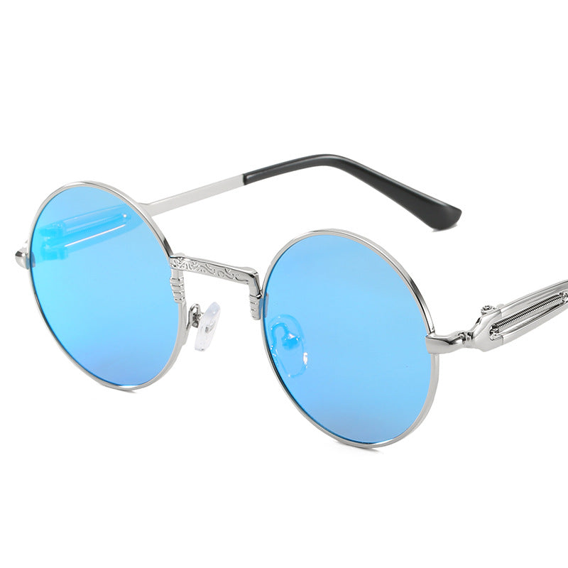 Damen runde modische Sonnenbrille mit feinem Metallgestell Brehn