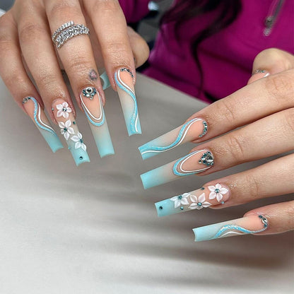 Glamouröse Glitzer-Stiletto Press-On Nägel Brehn