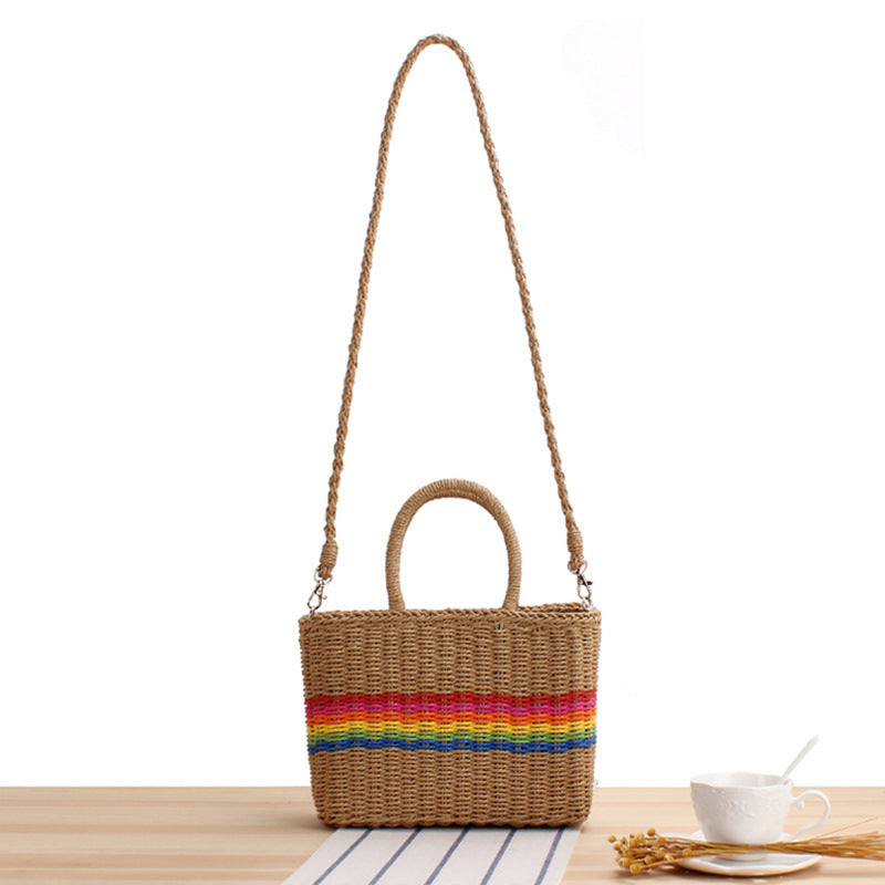 Bunte Korbtasche mit Einzigartigen Details Brehn