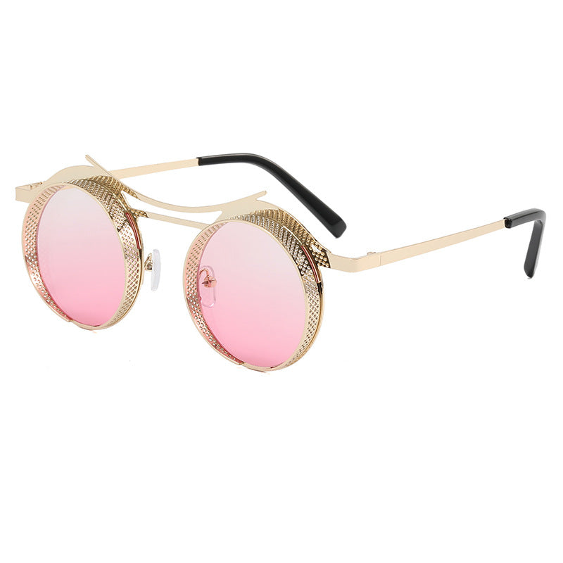 Damen modische runde Sonnenbrille mit extravagantem Design Brehn