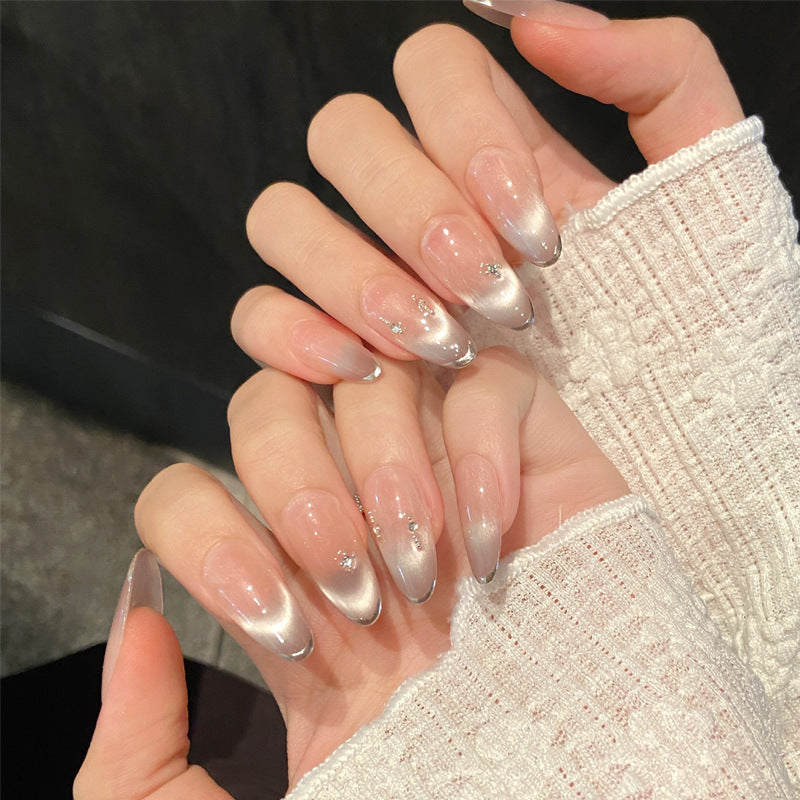 Elegante Ombre Stiletto Press-On Nägel mit funkensprühenden Akzenten Brehn