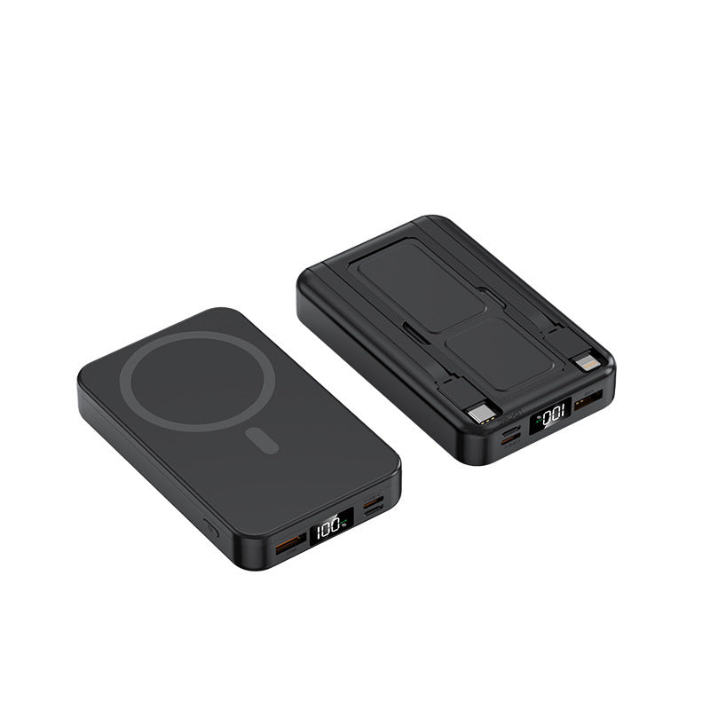 Tragbare Powerbank mit integrierter Qi-Ladefunktion und digitaler Kapazitätsanzeige Brehn