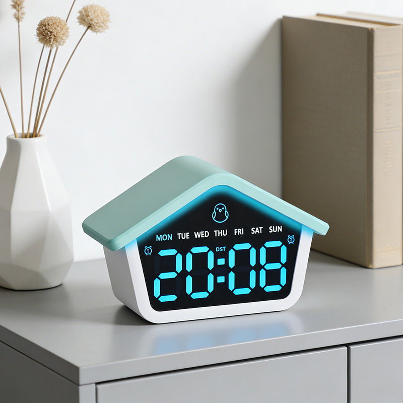 Digitaler Wecker im kreativen Hausdesign Brehn