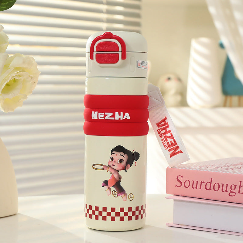 Isolierte Trinkflasche mit Süßem Charakterdesign und Praktischem Tragegurt Brehn
