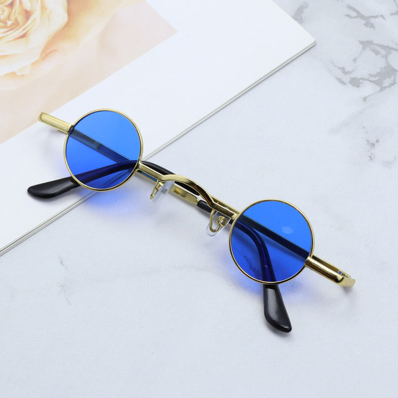 Retro-inspirierte runde Metallrahmen-Sonnenbrille Brehn