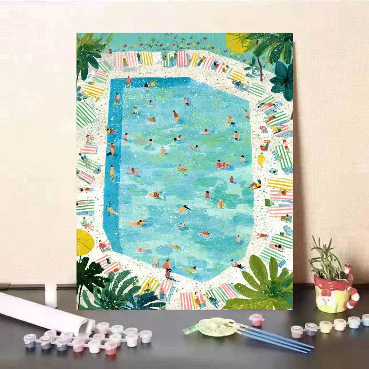 Creative Poolside Scene Paint by Numbers Kit Brehn