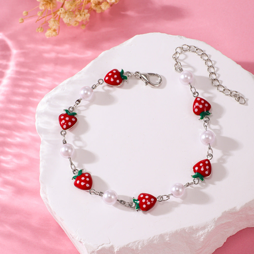 Erdbeer Charm Armband Brehn