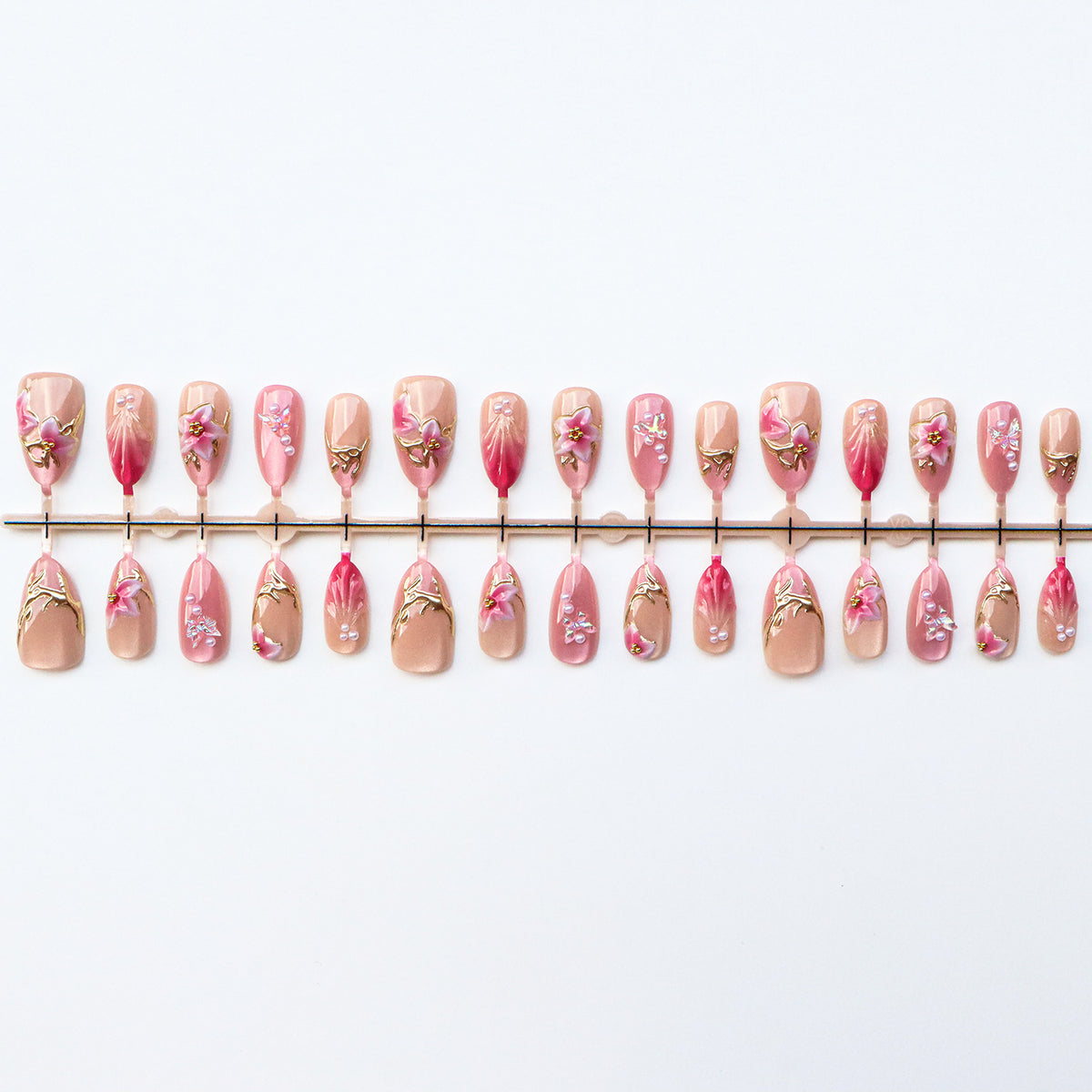 Künstlerische Blumen Press-On Nagelkollektion