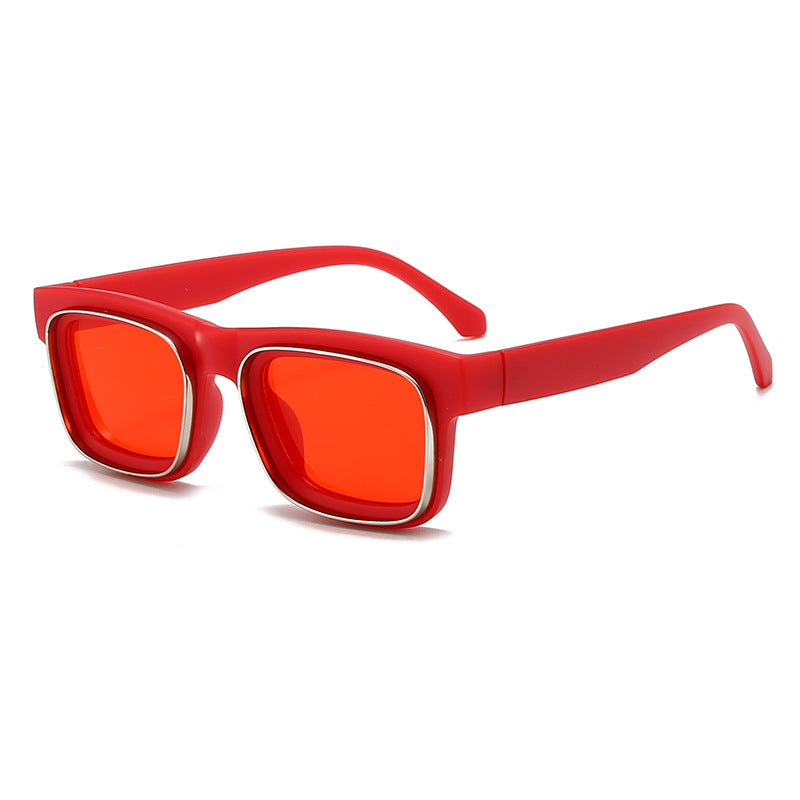 Damen modische quadratische Sonnenbrille mit kontrastierendem Rahmen Brehn