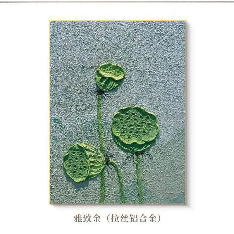 Texturiertes Lotusblumen-Canvas-Wandkunst