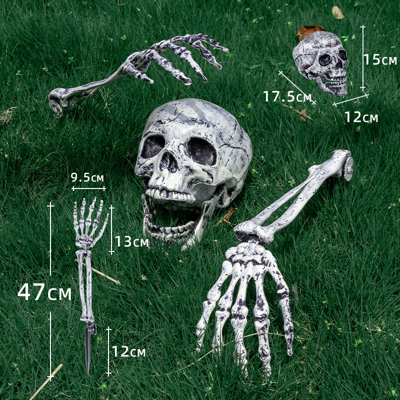 Dekorative Skelett-Hand und Schädel-Dekor Brehn