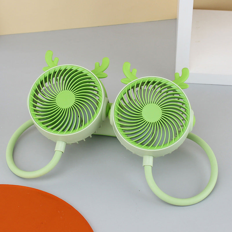 Damen Tragbarer Nack вентилятор mit Flexiblem Halter und Doppelventilator System Brehn