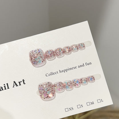 Glitzerndes Press-On Nagelkunstset mit funkeltigen Akzenten