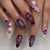 Blumenverzierte Stiletto-Nagelkunst Brehn