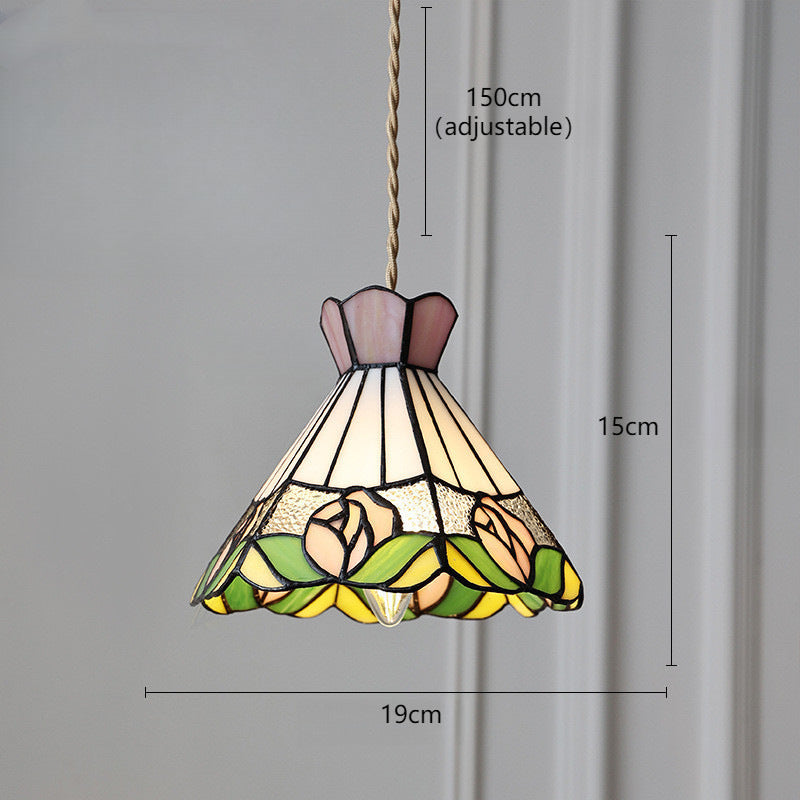 Verstellbare Vintage-Glas-Hängeleuchte