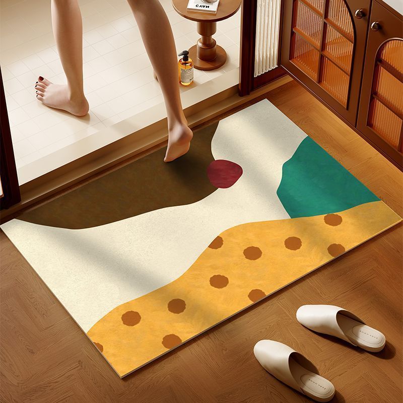 Bunte Patchwork-Badmatte Brehn