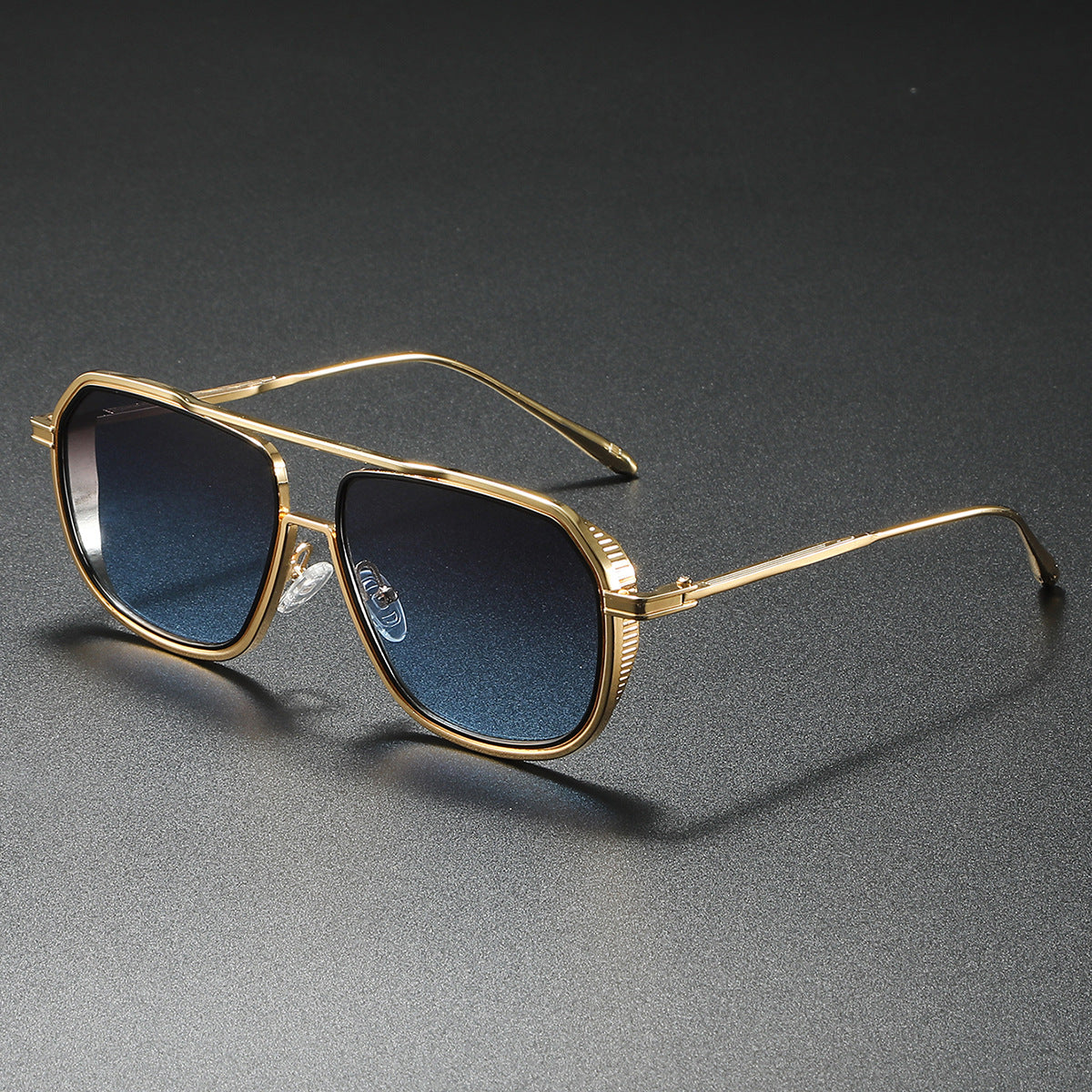 Damen Elegante Sonnenbrille mit kantigem Metallrahmen Brehn