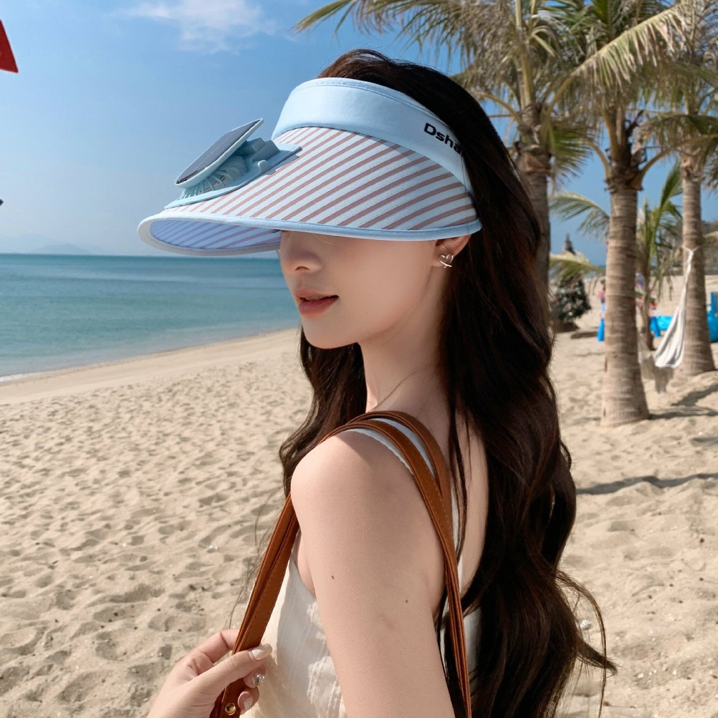 ’s Sonnenblenden mit integriertem Solarpanel, breiter Krempe und verstellbarem Kopfband Brehn