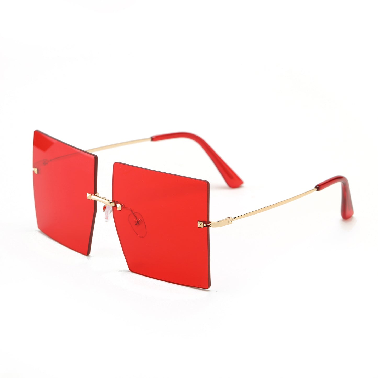 Damen modische quadratische Sonnenbrille mit breiten Gläsern und filigranem Metallrahmen Brehn