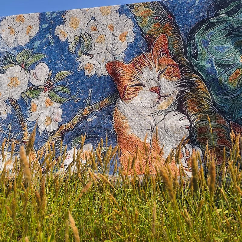 Künstlerische katzenmotivierte Wandteppich-Decke